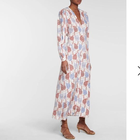 NWT ISABEL MARANT Bagenia Printed Midi Dress Size 40/ US Large - Picture 1 of 16